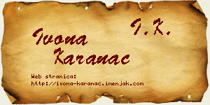 Ivona Karanac vizit kartica
